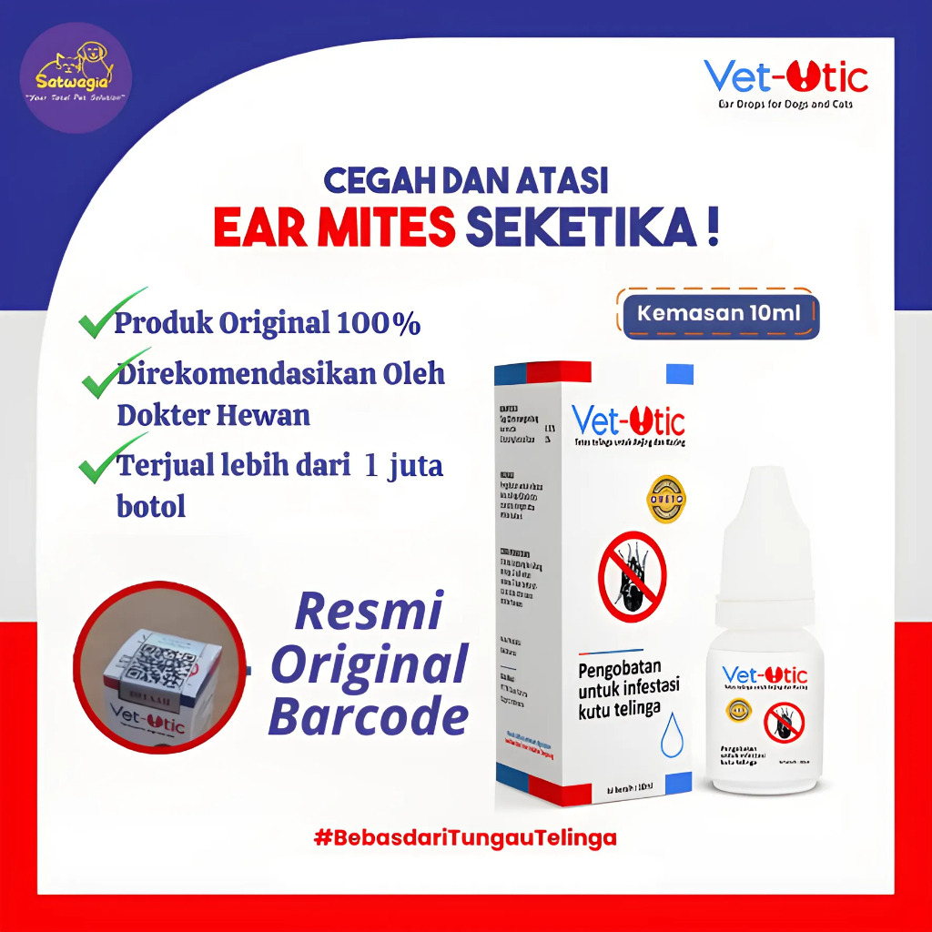 Earmites Kutu Telinga Kucing Anjing Obat Vet Otic Original Barcode Resmi