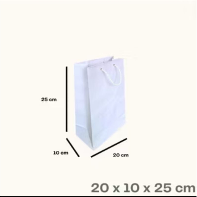 

paper bag putih polos isi 12 pcs