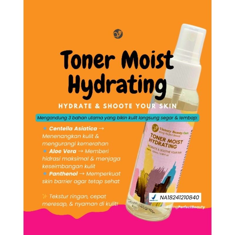 Toner Hydra Moist | Toner Glowing, Mengenyalkan, Melembabkan & Menenangkan Kulit | VBC