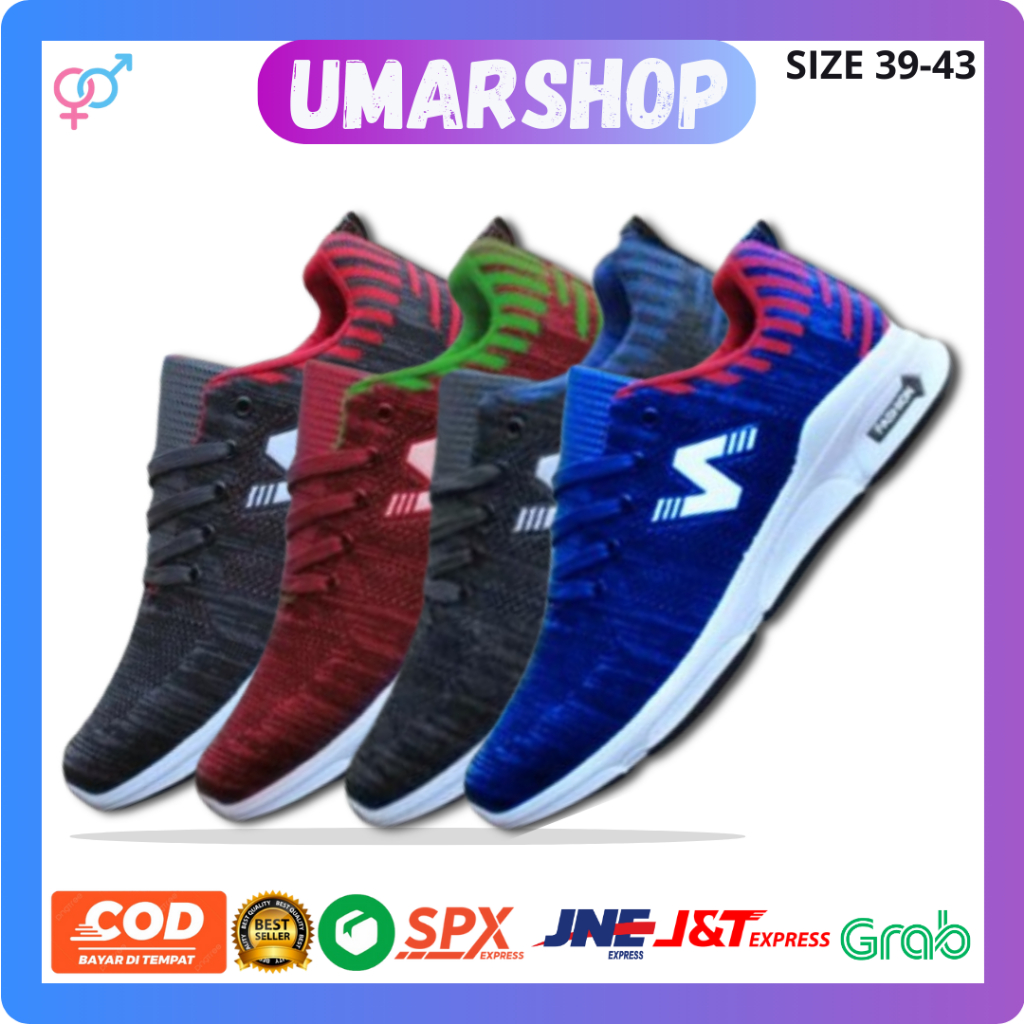 Sepatu Sneakers Sneker Casual Santai Olahraga Sport Joging Jogging Lari Sekolah Murah Original Keren