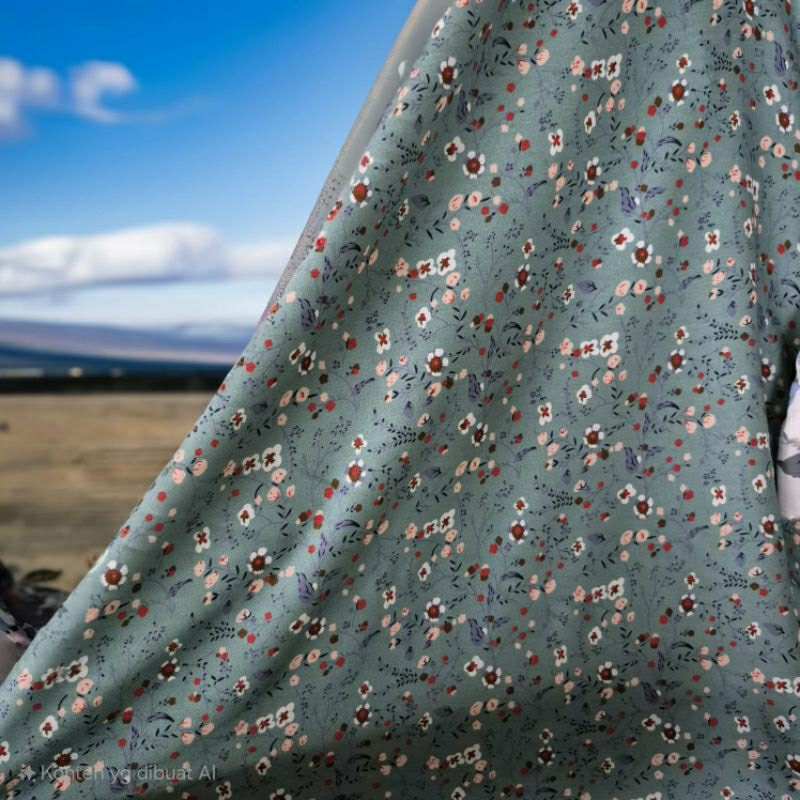 KAIN RAYON VISCOSE MOTIF BUNGA KECIL  - KAIN RAYON MOTIF BUNGA KECIL HARGA/0,5M