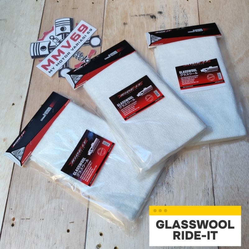 GLASSWOOL RIDE IT PEREDAM KENALPOT ORIGINAL TAHAN PANAS WARNA PUTIH