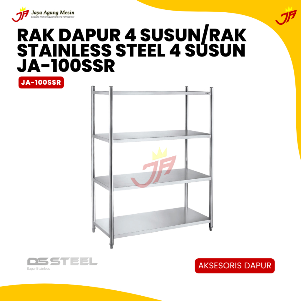 DS STEEL RAK DAPUR 4 SUSUN/RAK STAINLESS STEEL 4 SUSUN JA-100SSR