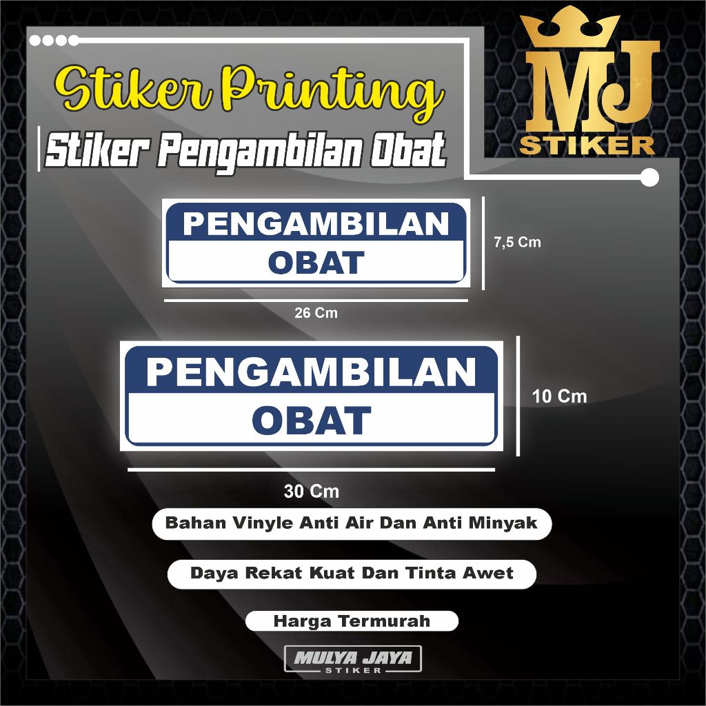

PROMO Mulya Jaya Stiker Pengambilan Obat / Stiker Penyerahan Obat / Stiker Apotek / Stiker Klinik / Stiker Puskesmas