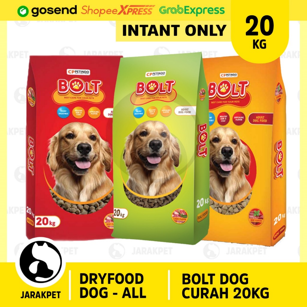 [INSTANT ONLY] BOLT Dog Beef segitiga 20 kg - Bolt Beef segitiga dog 20kg - Bolt Dog 20 kg - Bolt La