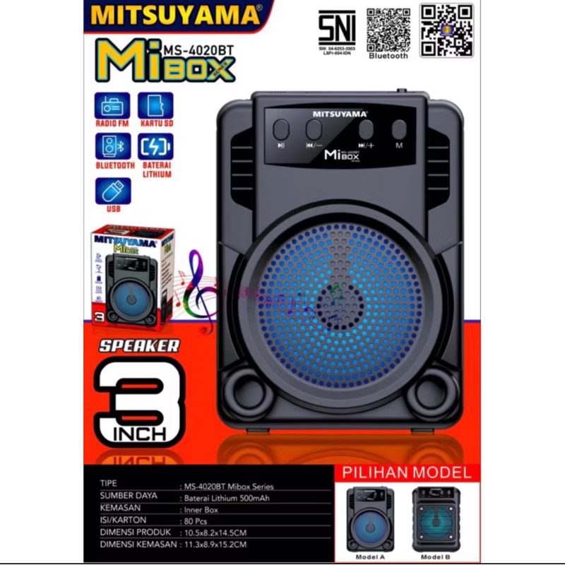 Speaker Radio Mp3 Bluetooth Mibox Mitsuyama