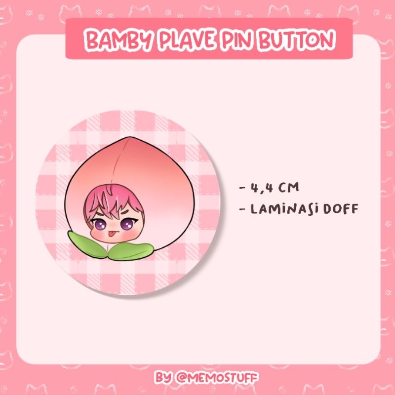 Plave Bamby Pin Button