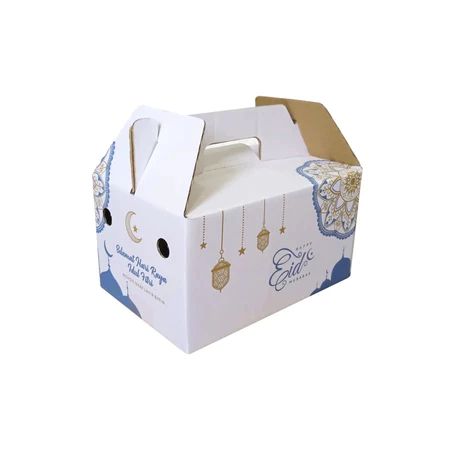 

box jinjing edisi lebaran packaging hampers dus parcel kue kering eid mubarak ukuran 27x18x15 cm