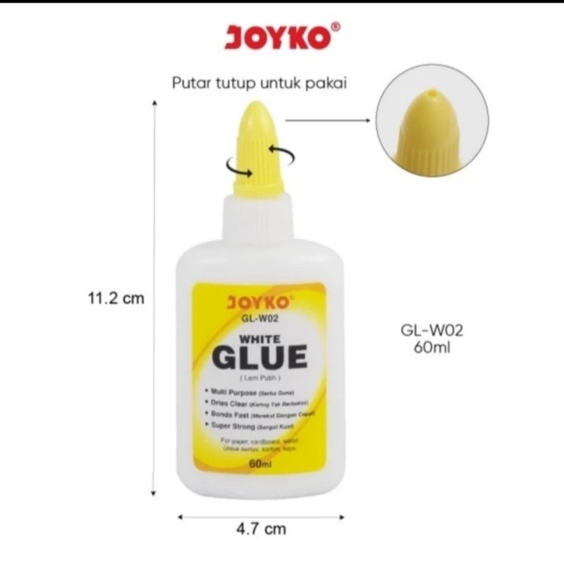 

Lem Putih 60ml Joyko / Lem Glue White Joyko GL W-02 60 ml Murah Grosir