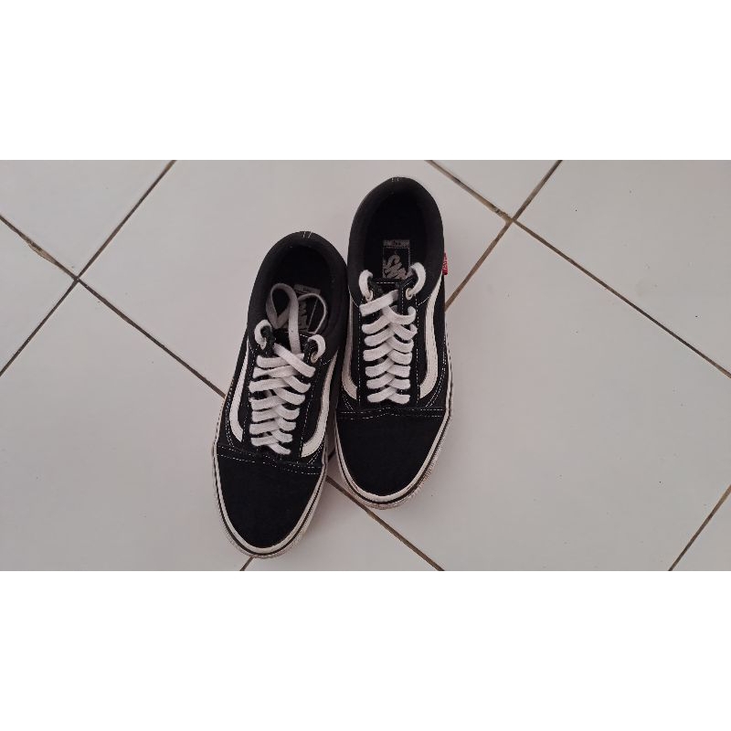 [ SALE ] VANS OLD SKOOL PRO CLASSIC BLACK / WHITE ORIGINAL 100% (SECOND)
