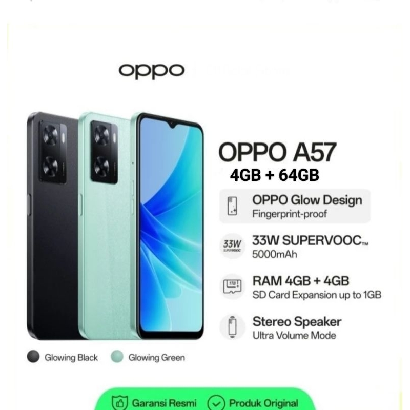 HP OPPO A57 4/64 GB - RAM 4GB MEMORY INTERNAL 64GB GARANSI RESMI