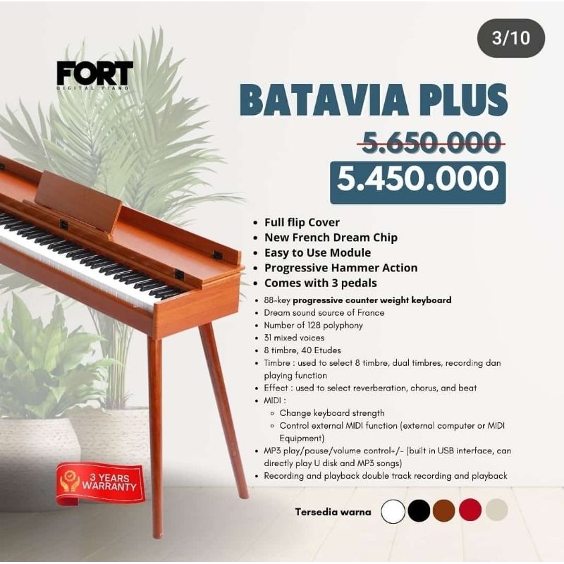 Piano Digital Fort Batavia Plus