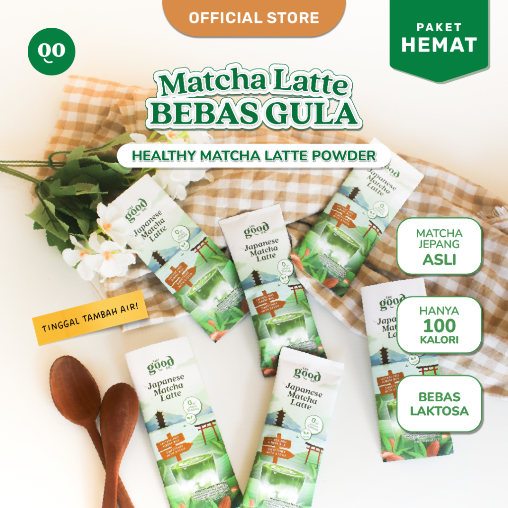 

PAKET HEMAT DRINK SACHET | Japanese Matcha Latte Sachet Bubuk Minuman Diet Rendah Kalori Tanpa Gula Bebas Laktosa [The Good Co.]