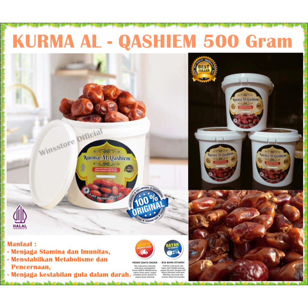 

Kurma Al Qasim - Kurma Ember Al Qasseem 500 gram - Kurma Al Qashiem - Kurma Muda - Kurma Sukari - Kurma Ajwa