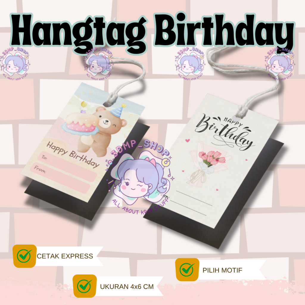 Hang Tag Ulang Tahun Label Souvenir Hampers Anak
