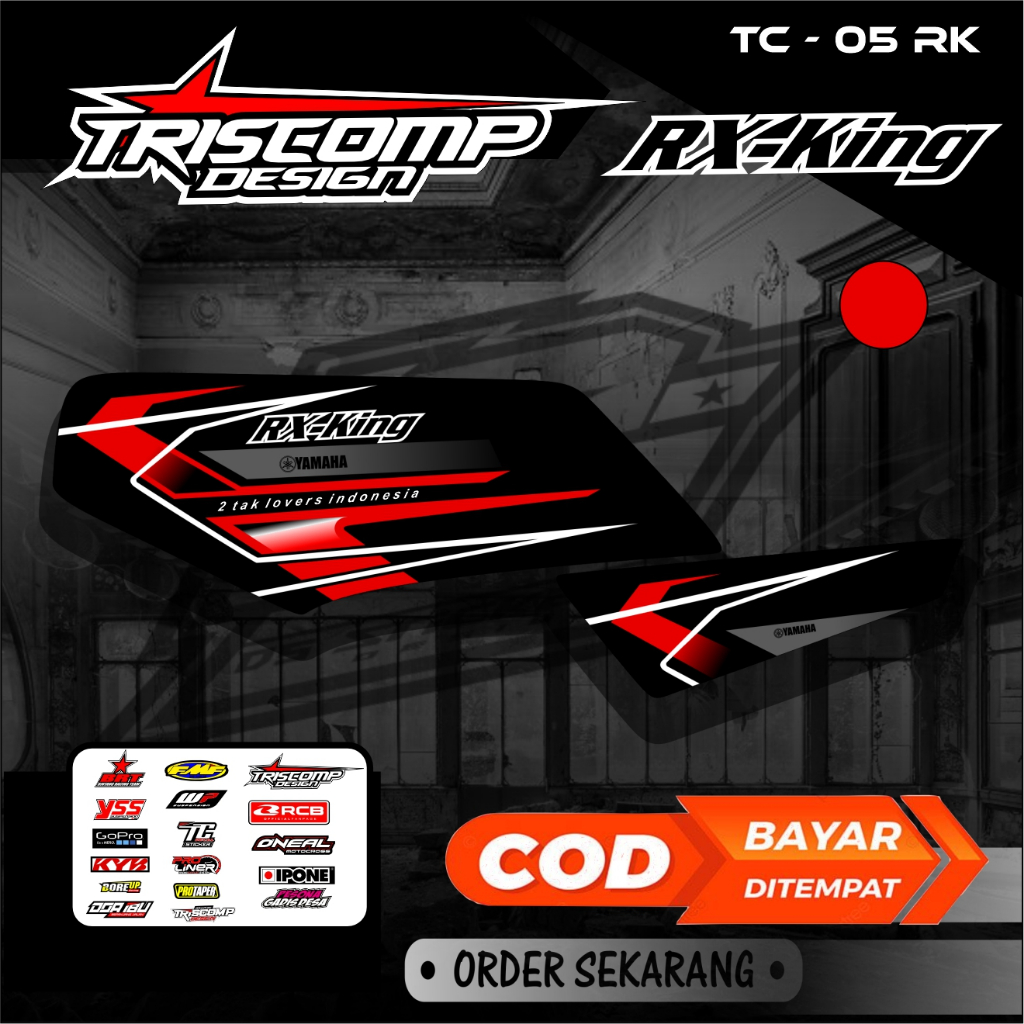STICKER STRIPING RX KING CUSTOM STIKER VARIASI MOTOR YAMAHA RX KING MOTIF RACING STYLE KEREN STRIPIN
