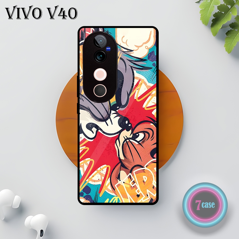 (DK40) Case Kilau Vivo V40 I Casing Hp Vivo | Pelindung Smartphone Motif TOM AND JERRY