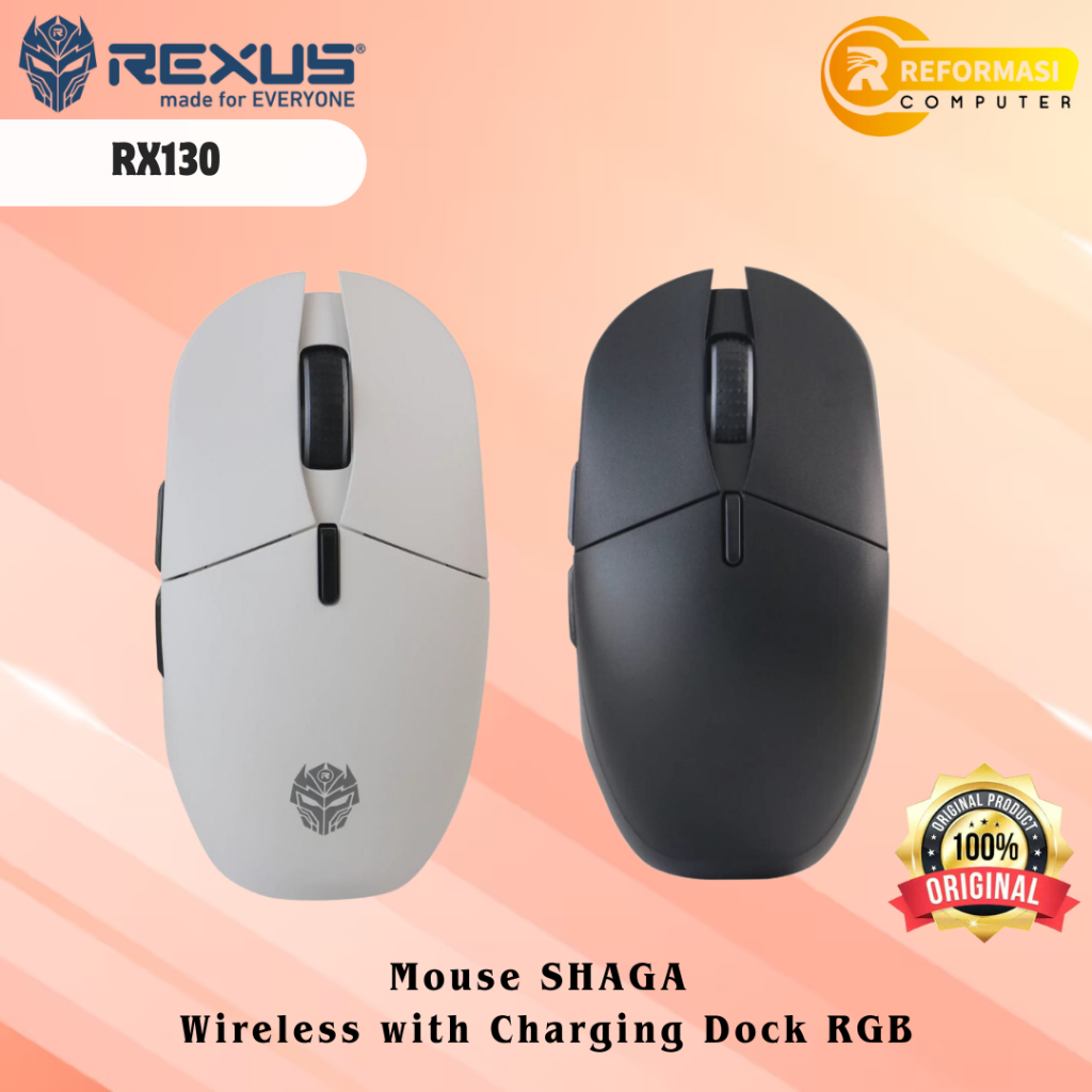 REXUS Mouse Rexus SHAGA RX130 Wireless with Charging Dock RGB | Mouse Gaming