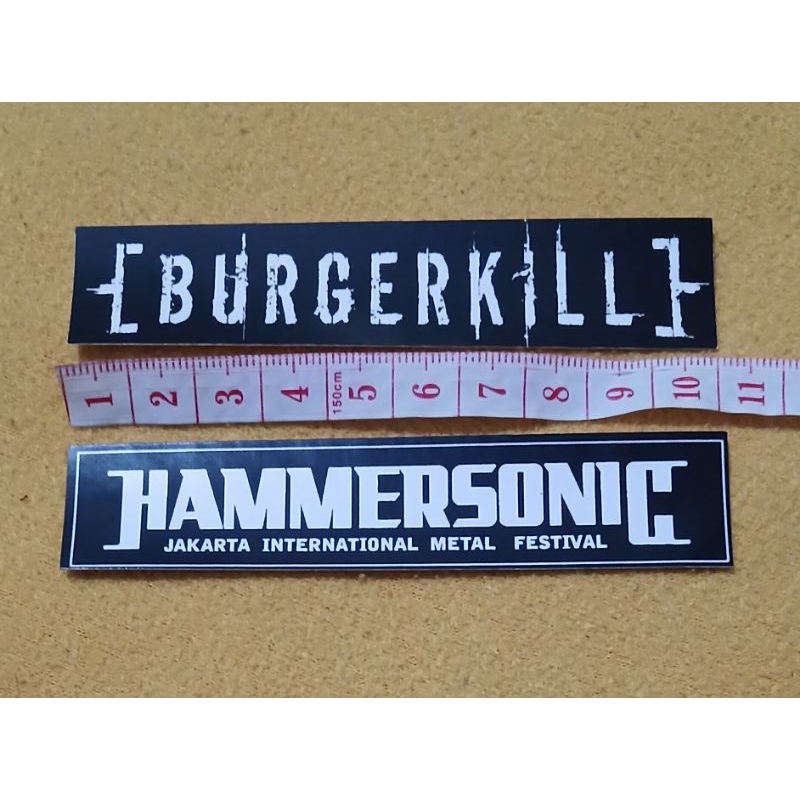

2 PCS STIKER BURGERKILL DAN HAMMERSONIC STIKER BAND METAL DEATH METAL