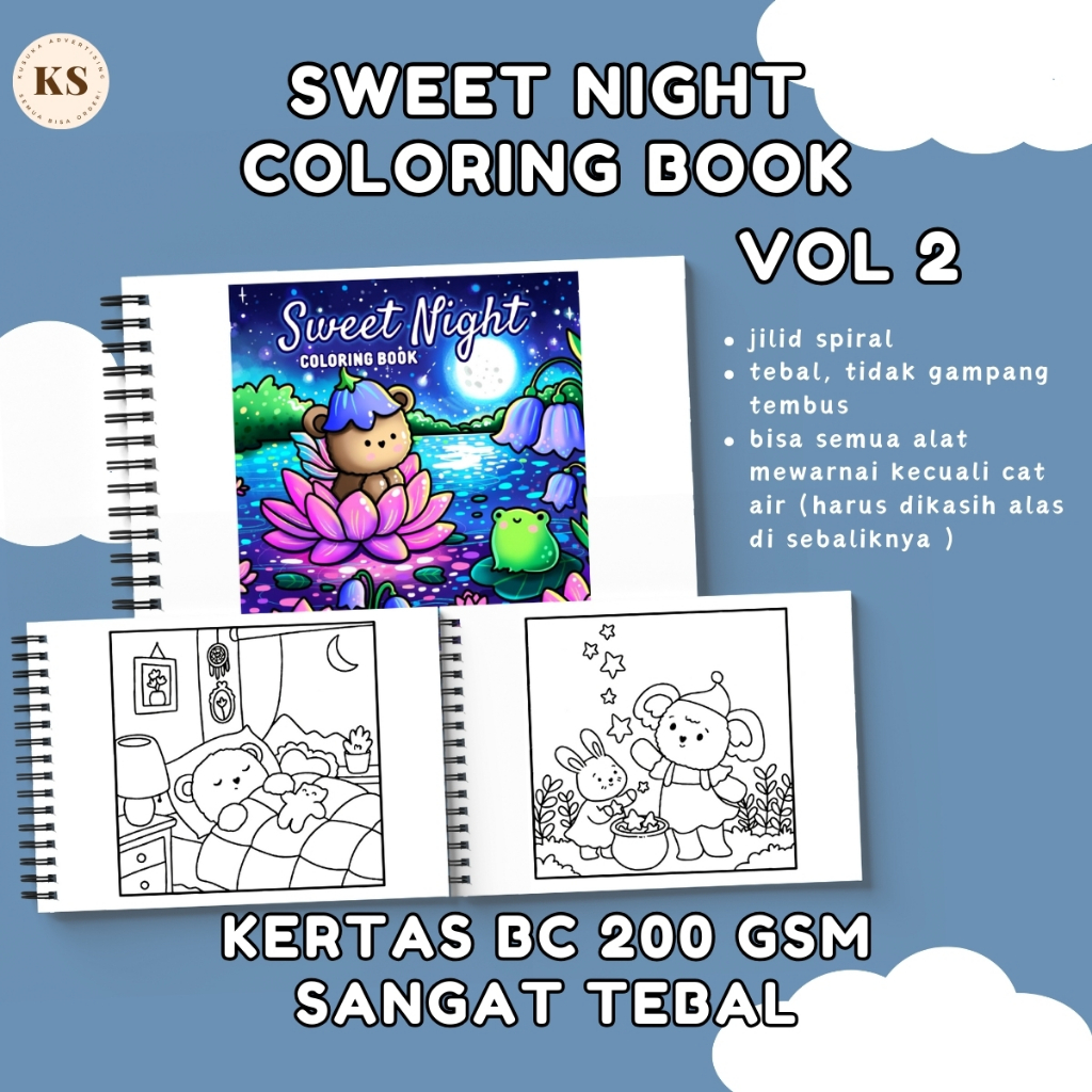 

SWEET NIGHT VOL 2 COLORING BOOK For Kids And Adults Buku Mewarnai Remaja Dewasa