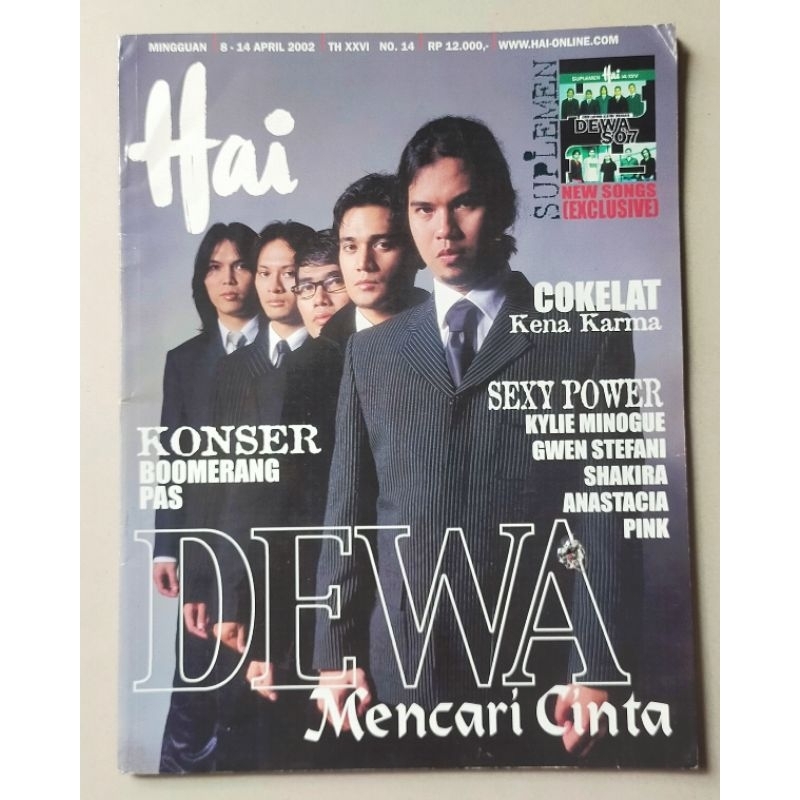 (Ada Minus) Majalah Hai 8 April 2002 : Cover DEWA 19