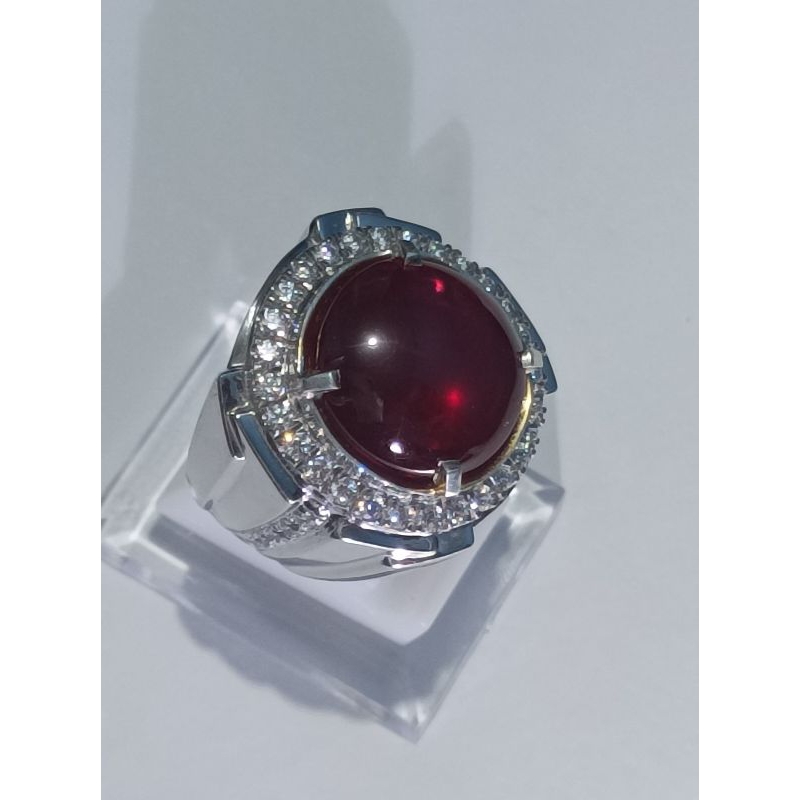 Ruby Mozambique /pigeon blood natural silver ring custom
