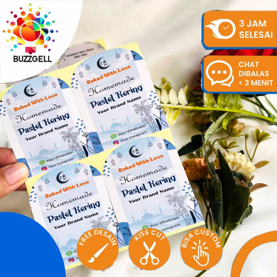 Cetak Stiker Label Produk Kue Stiker Toples Kue Bentuk Oval cetak a3 sticker oval kue free desain