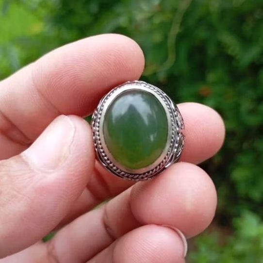 Natural cincin serpentine ijo botol