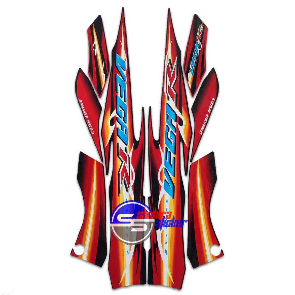 STRIPING MOTOR VEGA R NEW 2007 HITAM MERAH STANDAR FULLSET