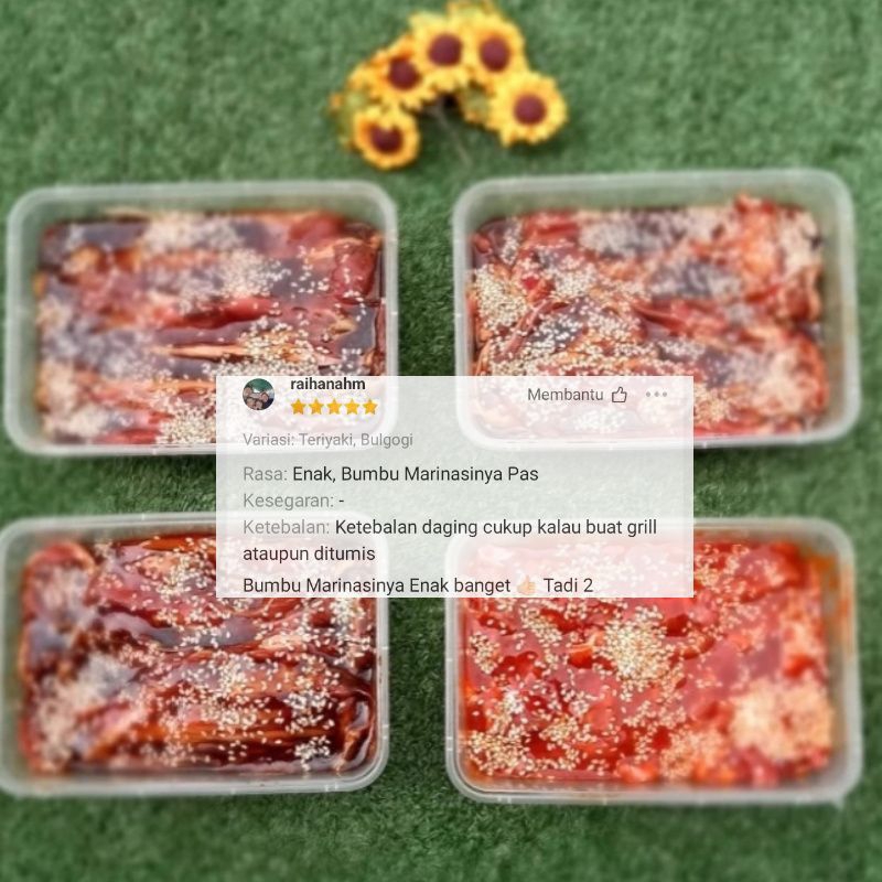 

BEEF SLICE MARINATED DAGING MARINASI BBQ/BULGOGI/TERIYAKI/BLACKPEPPER