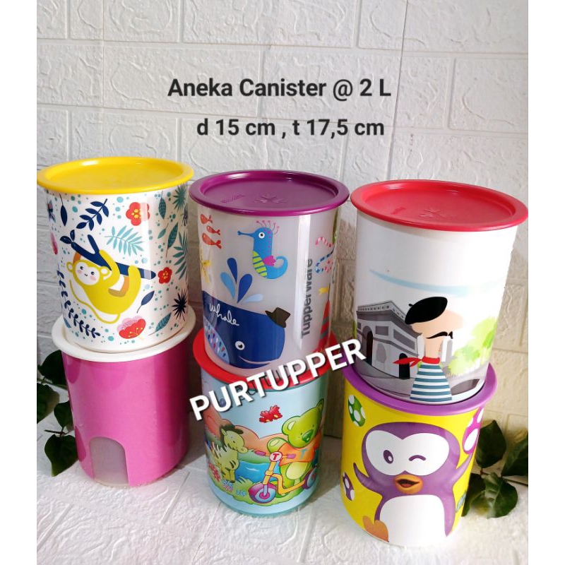Toples /canister Tupperware @2L,Nature canister,Paris canister,Poppy,windo,tiwi canister