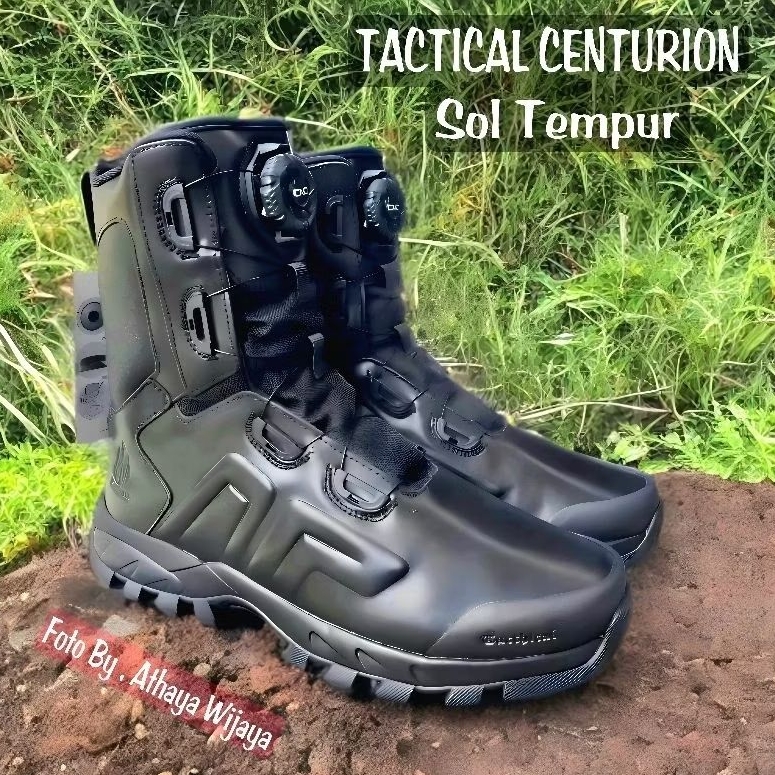 Sepatu PDL Boa Tactical Tali Putar Centurion Sol Tempur Original Full Kulit Asli