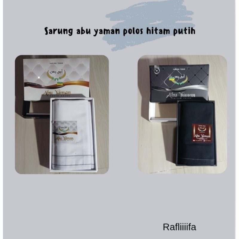 Sarung Polos ABU YAMAN Warna HITAM PUTIH Plus Dus