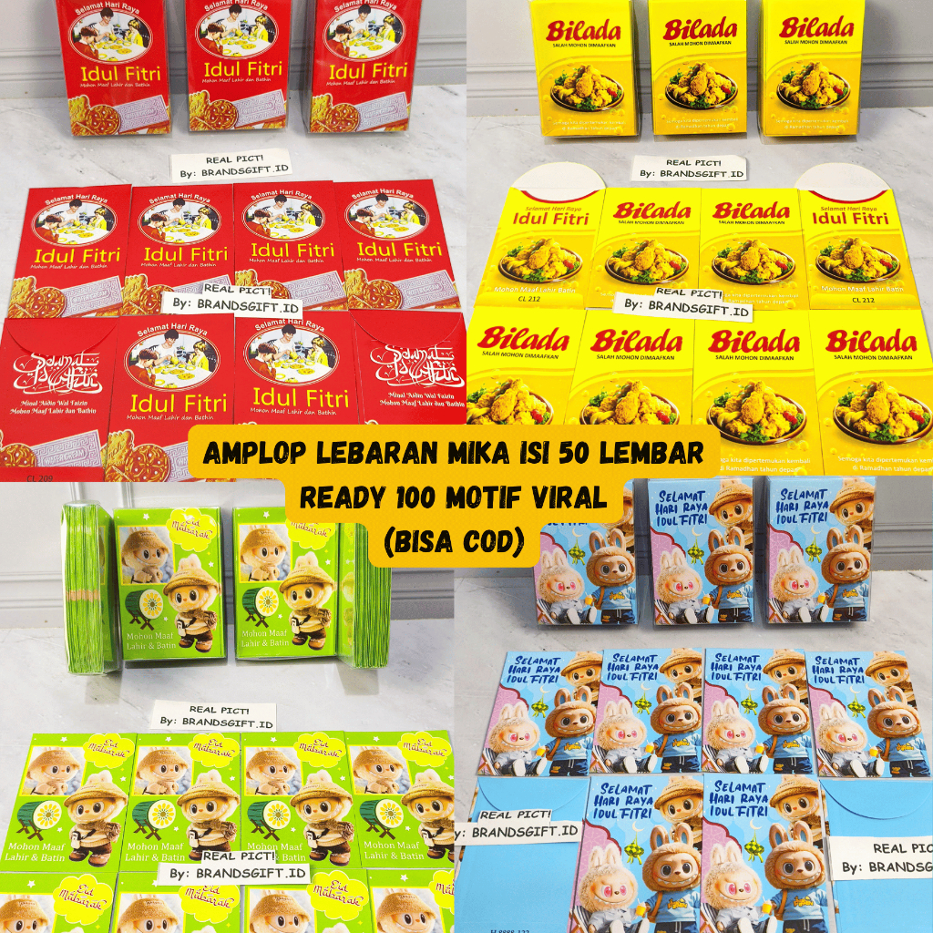 

AMPLOP THR MOTIF VIRAL KARAKTER LEBARAN ISI 50 Lembar