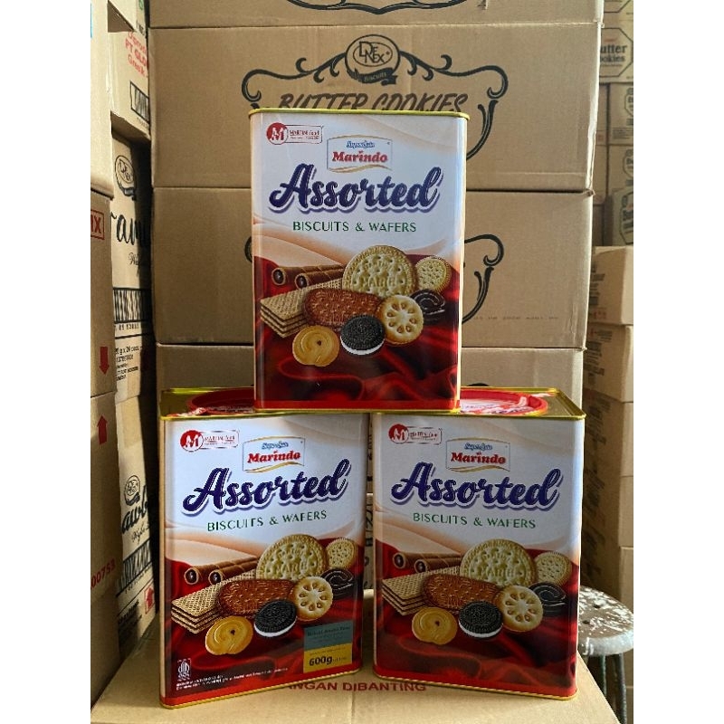 

Marindo assorted segi kaleng 600g 1 karton isi 6