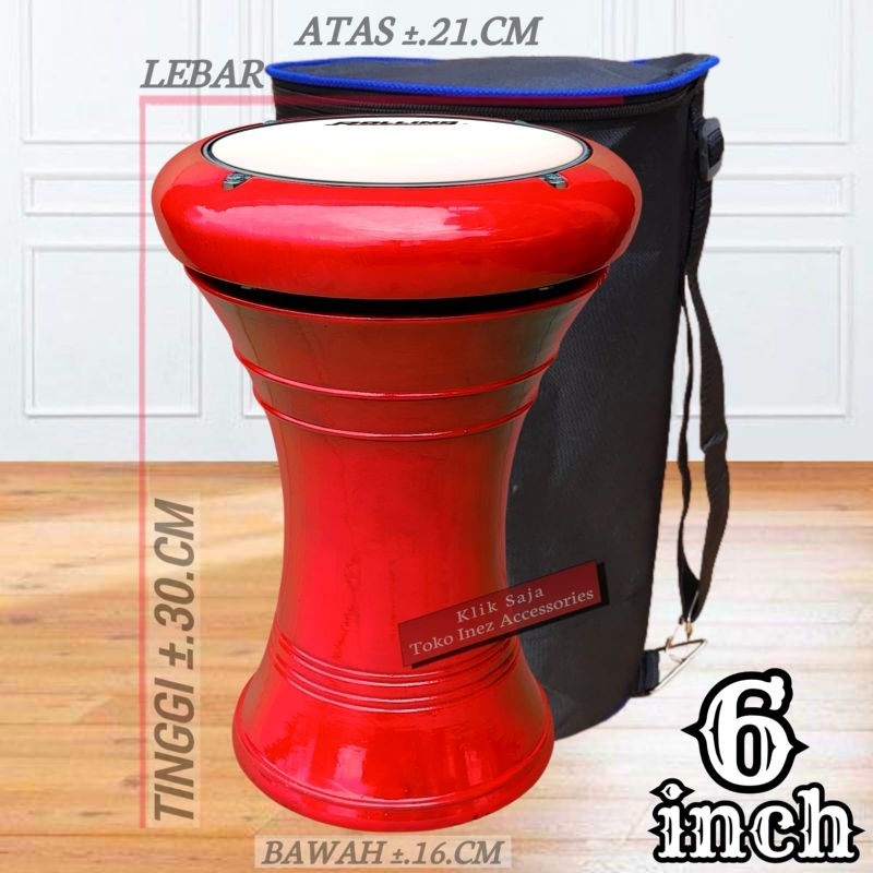 Dumbuk Gendang  Marawis 6 inch Alat Musik Marawis Hadroh