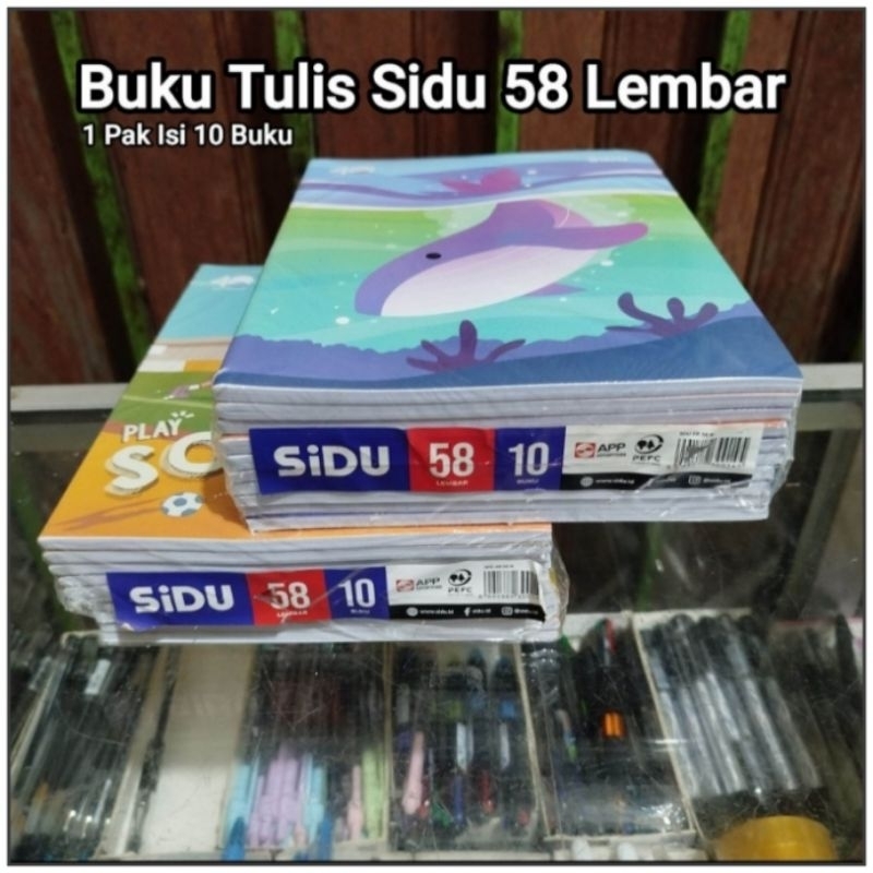 

1 Pak Buku Tulis Sidu 58 & 38 Lembar isi 10 Pcs / Cover Coklat / Campus Kecil Dll