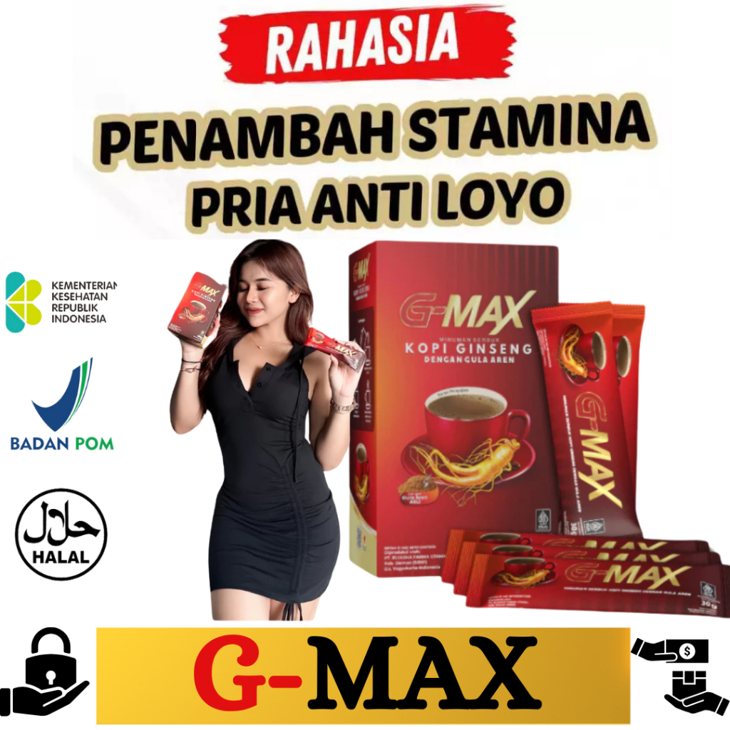 

G-MAX Minuman Kopi Stamina Pria Dewasa Extra Gingseng Original Tahan Lama Awet Bersama Pasangan Bersertifikat BPOM
