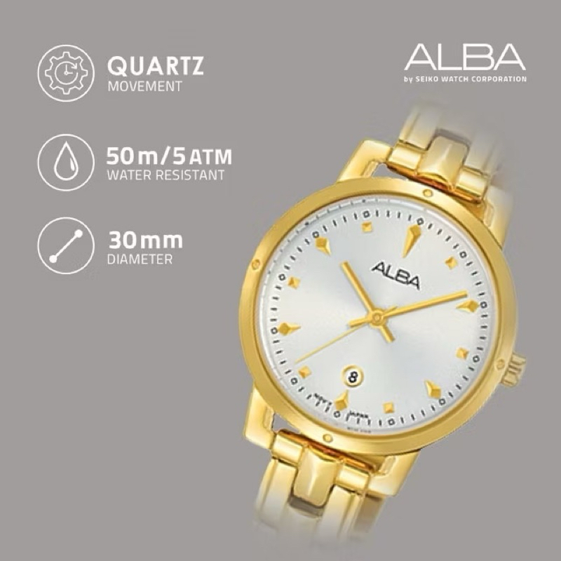 PRELOVED ALBA Jam Tangan Wanita AH7P48 Quartz Stainless Steel Rose Gold Watch