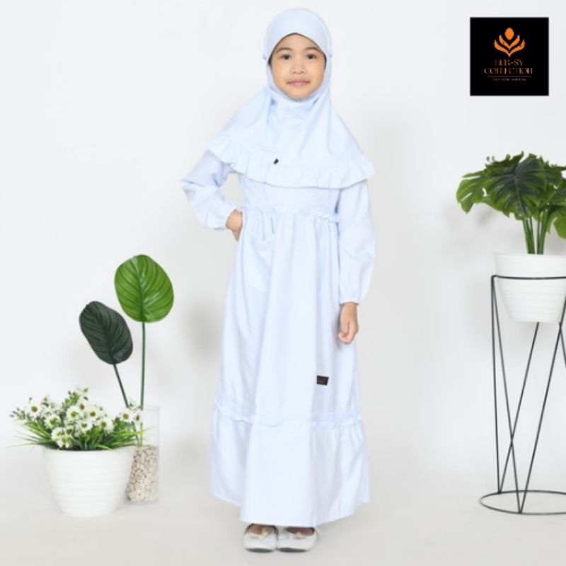 Dress muslim anak perempuan,Gamis Putih anak perempuan TK/SD, gamis manasik haji, gamis muslim anak 
