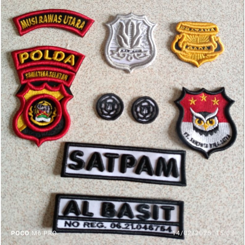 atribut satpam pdh timbul, atribut satpam standar, atribut satpam terbaru bordir timbul, atribut sat