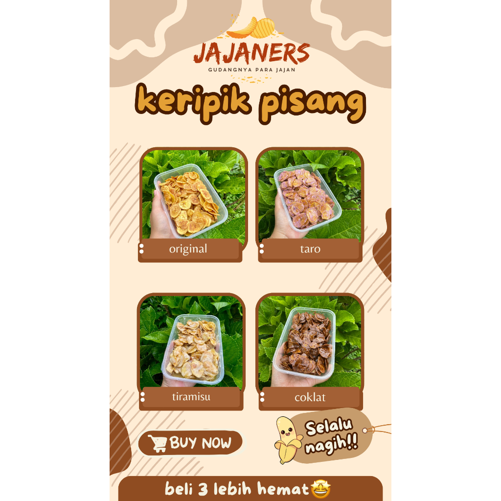 

keripik pisang JAJANERS 150 g rasa original premium
