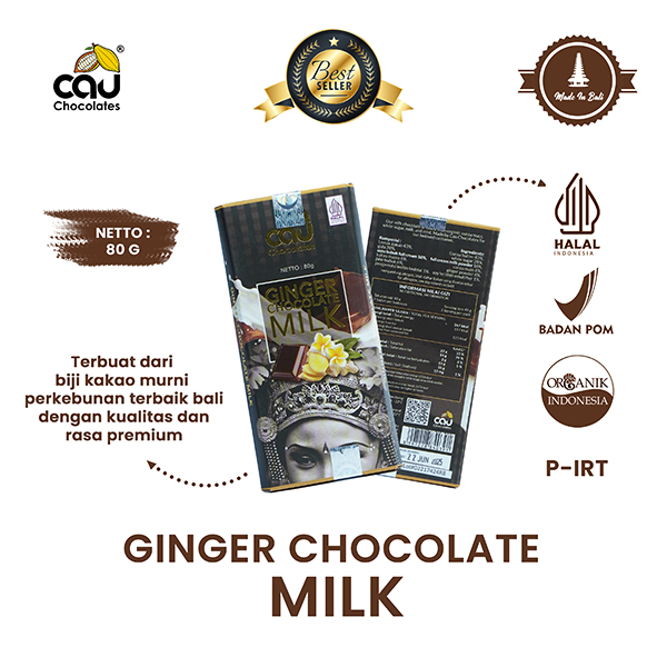 

CAU CHOCOLATES - Dark Milk Chocolate Ginger / Coklat Rasa Jahe - 80 gr