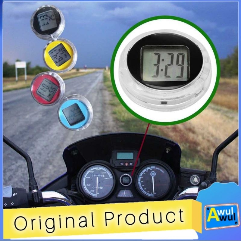 Jam Digital Tempel Waterproof Aksessoris Motor, Sepeda, Mobil