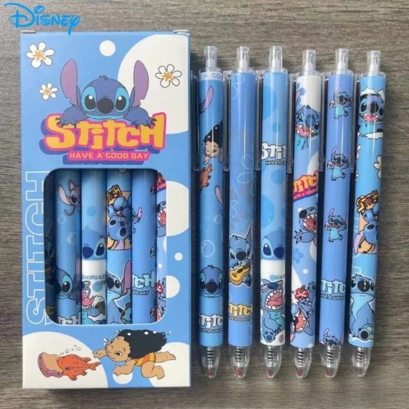 

Pena 1 Set Dapat 6pcs Disney Stitch Lilostitch Box Pen