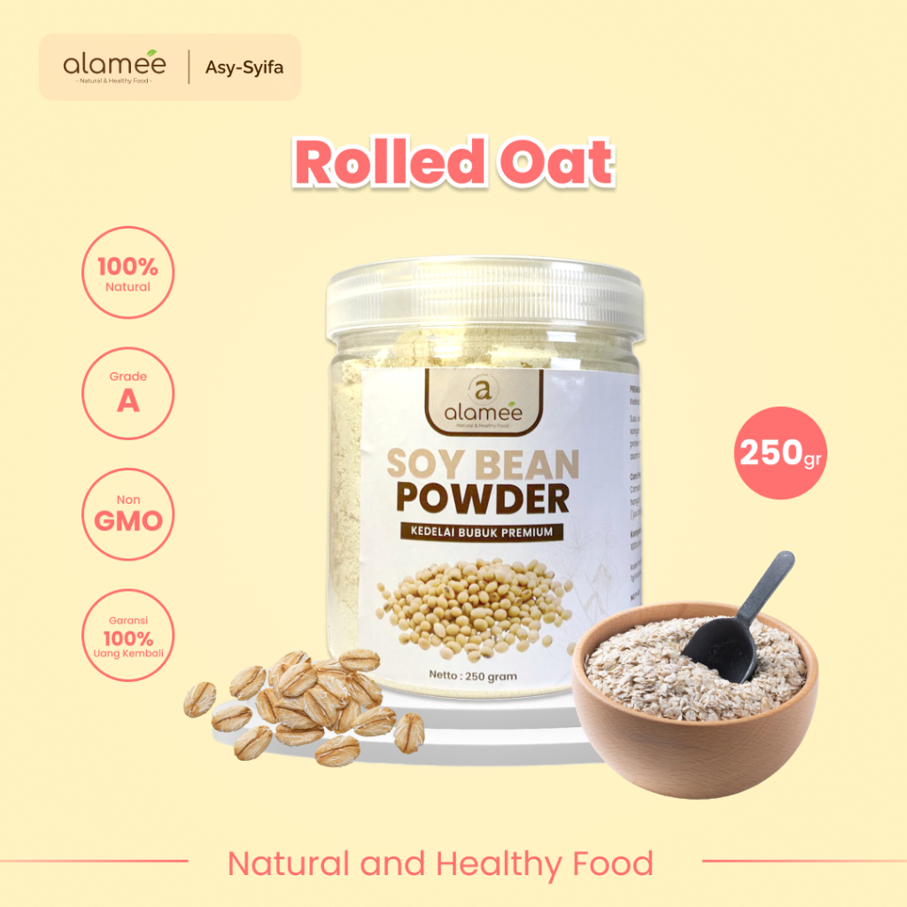 

ALAMEE Rolled Oat Gandum Utuh Kasar oatmeal wholegrain Natural Premium Alami Oatmeal Instan 250gr