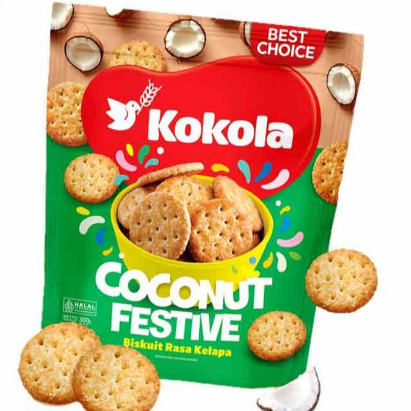 

Kokola Coconut Festive Pouch Biskuit Rasa Kelapa 300gr