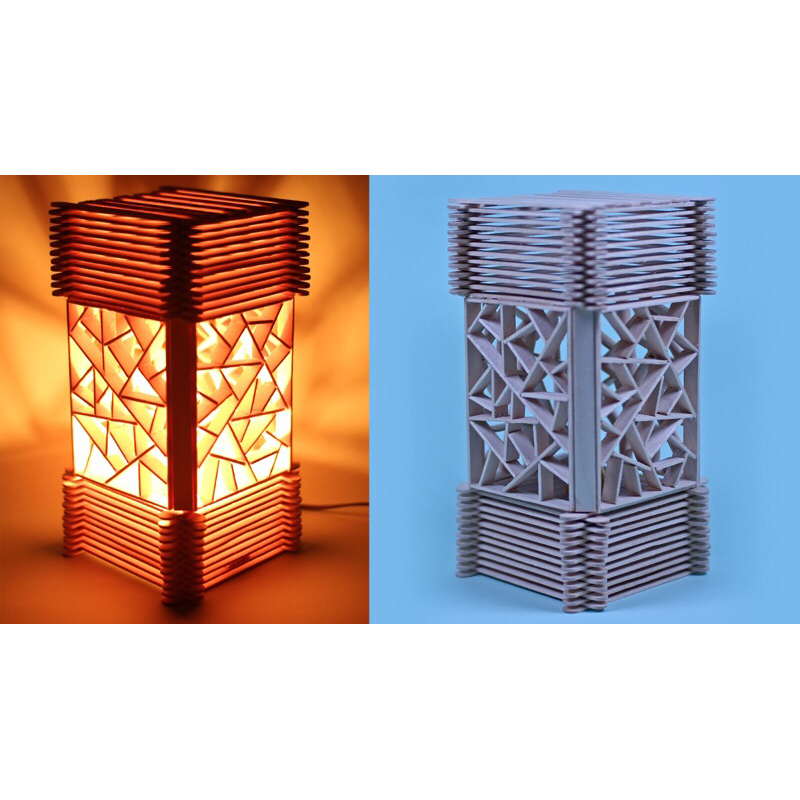 Kerajinan lampu malam dari stik es krim