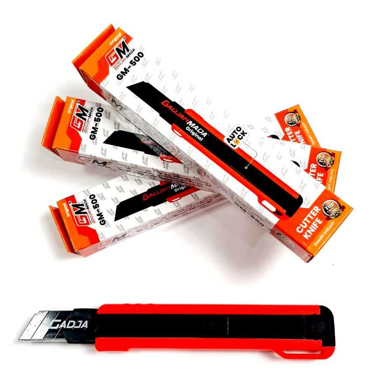 

Grosir ( 1pcs ) Pisau Cutter Besar GM-500 Anti Karat AUTO LOCK