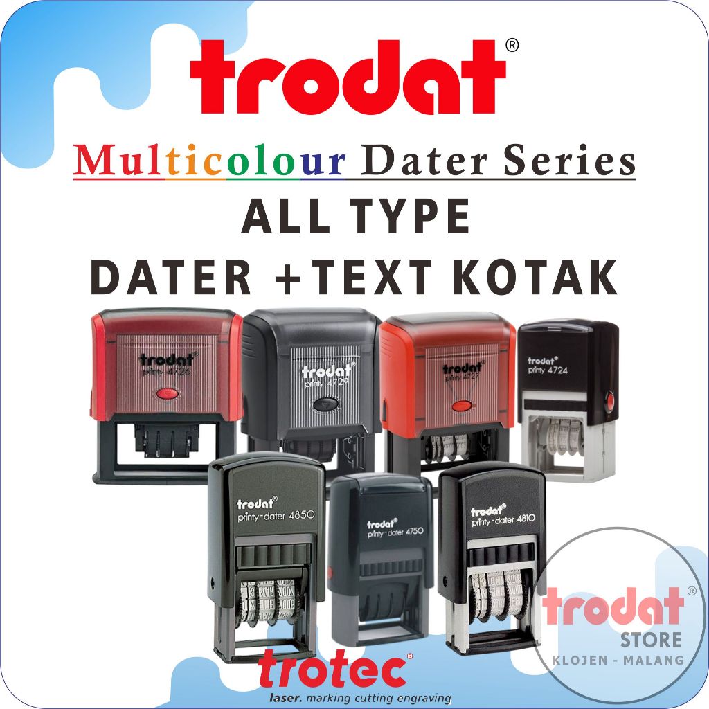 

Stempel KOTAK Trodat DATER+TEXT ( TULISAN + TANGGAL DITENGAH)